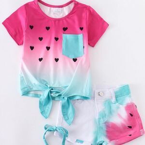 Watermelon Denim Short Set